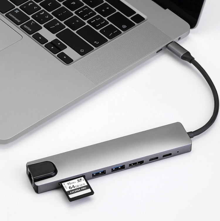 Docking Station Hub 8 in 1 USB-C 87W con HDMI e RJ45