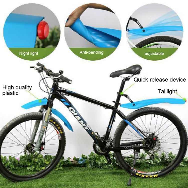 Parafango bicicletta con fanali LED per mountain bike 26 pollici