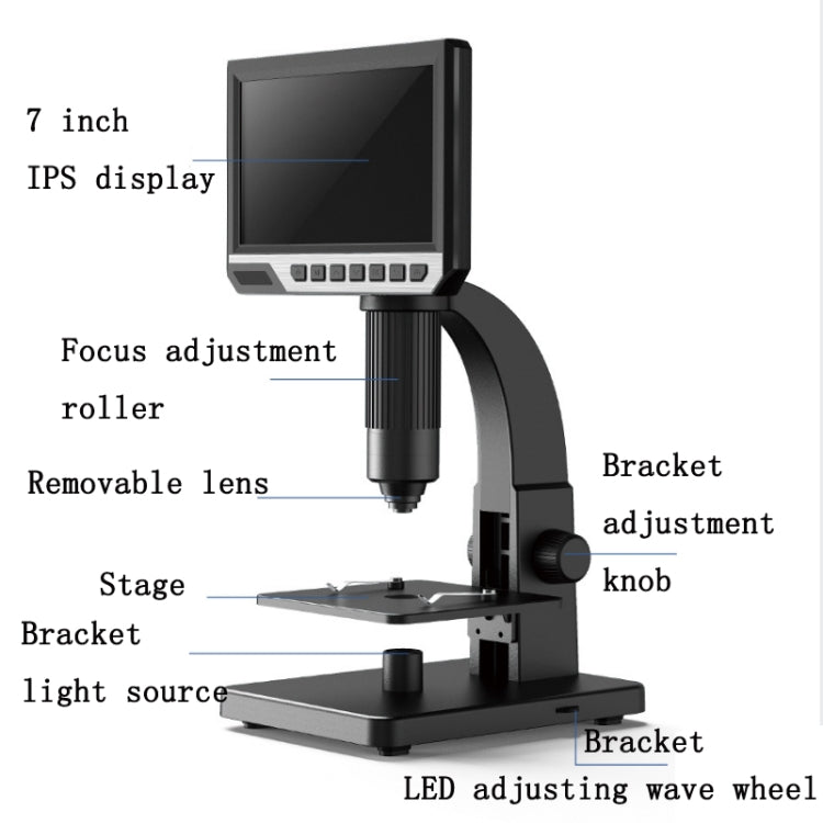 Microscopio digitale 2000X con display IPS HD da 7 pollici - immagine 2