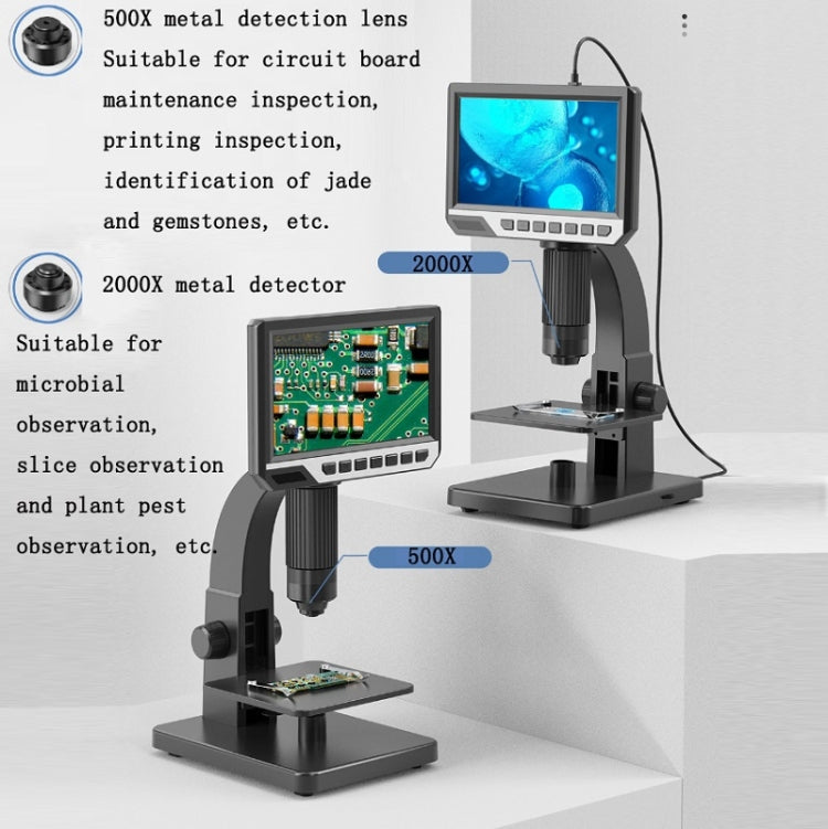 Microscopio digitale 2000X con display IPS HD da 7 pollici - immagine 5