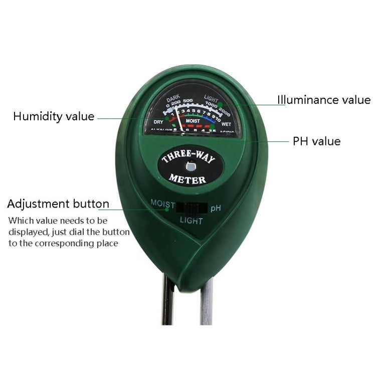 Misuratore per terreno 3 in 1 di umidità, pH e luce - immagine 3