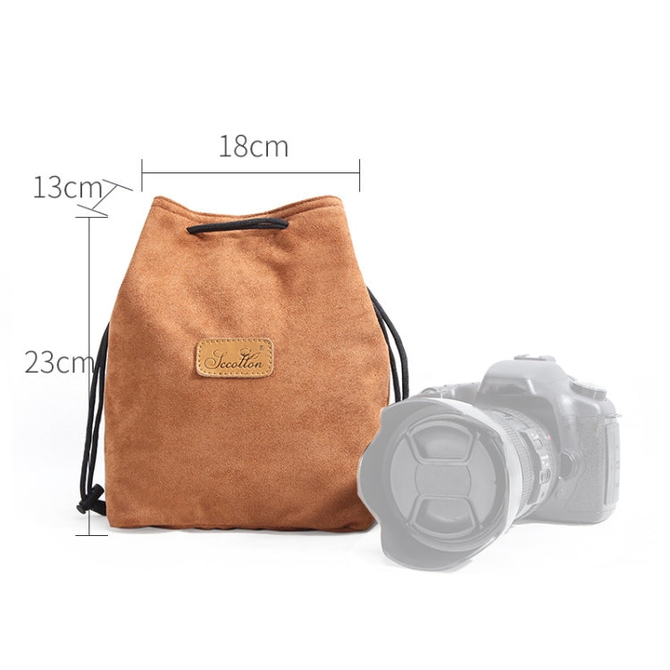 S.C.COTTON Liner Antiurto Protezione digitale Borsa per obiettivi SLR portatile Borsa per micro fotocamera singola, Square Khaki L, Square Blue L, Square Gray L, Square Brown L, Square Black L, Square Khaki M, Square Blue M, Square Gray M, Square Brown...