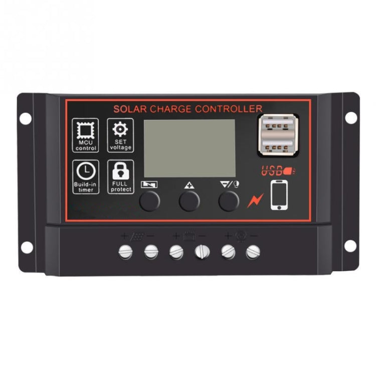 Regolatore di carica solare 12V/24V con USB 10A-30A