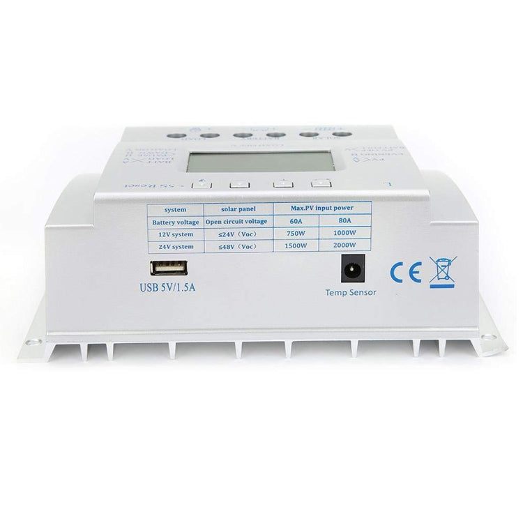 Regolatore di carica solare PWM 12/24V 60A con display LCD - immagine 3