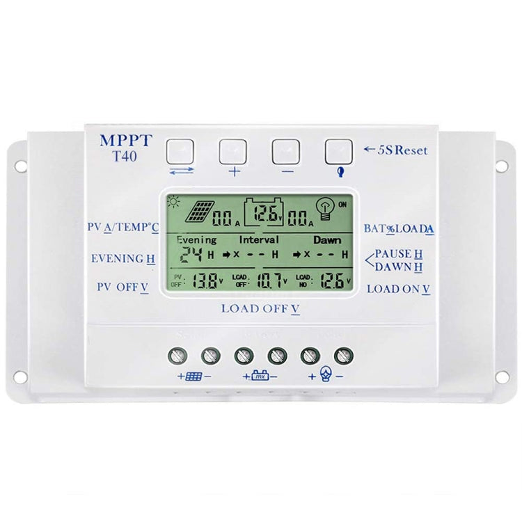 Regolatore solare MPPT 40A 12/24V con display LCD