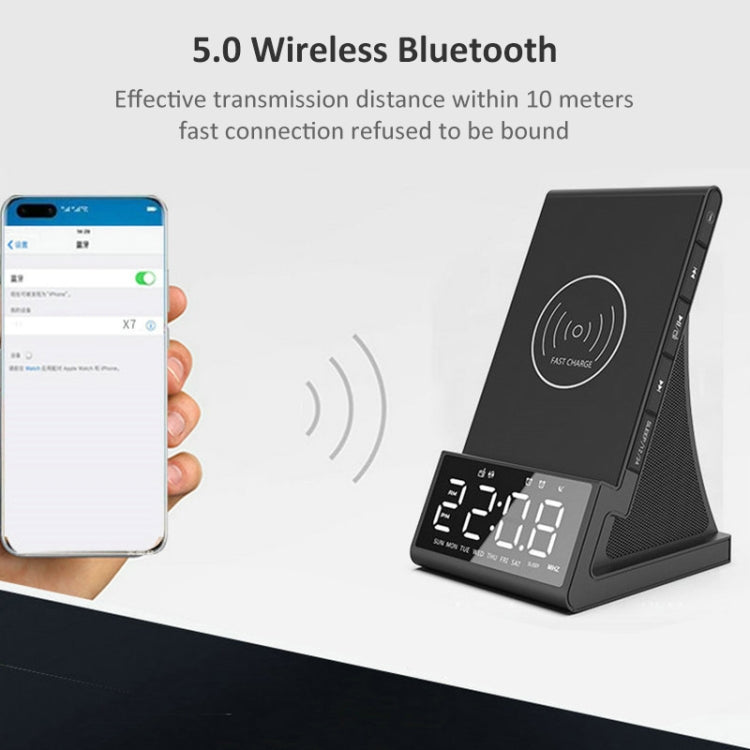 Altoparlante Bluetooth X7 con ricarica wireless, sveglia e radio FM - immagine 2