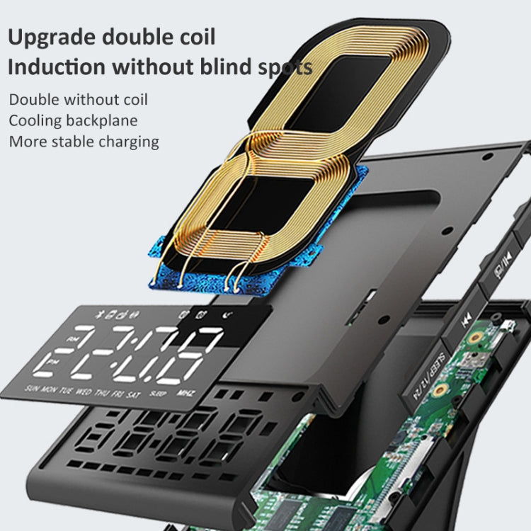 Altoparlante Bluetooth X7 con ricarica wireless, sveglia e radio FM - immagine 3
