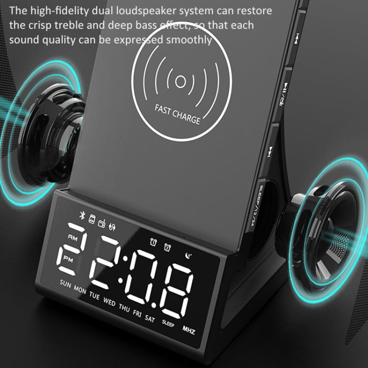 Altoparlante Bluetooth X7 con ricarica wireless, sveglia e radio FM - immagine 4