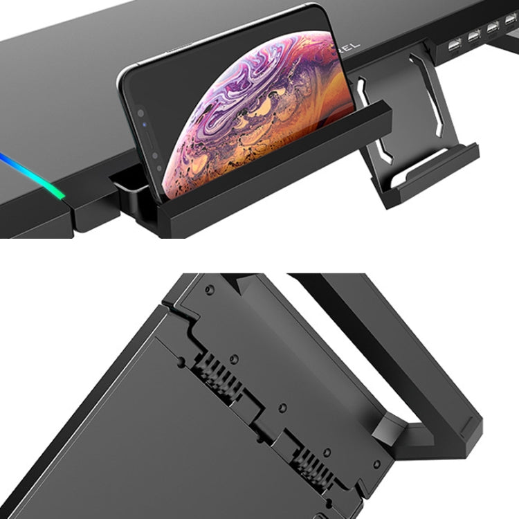 Supporto pieghevole per laptop con illuminazione RGB e 4 USB