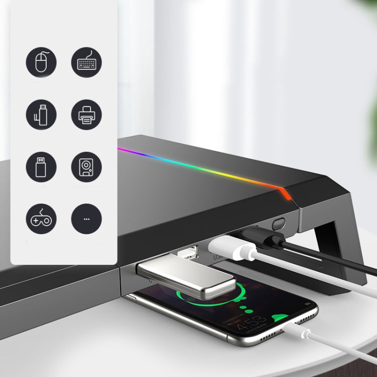 Supporto pieghevole per laptop con illuminazione RGB e 4 USB