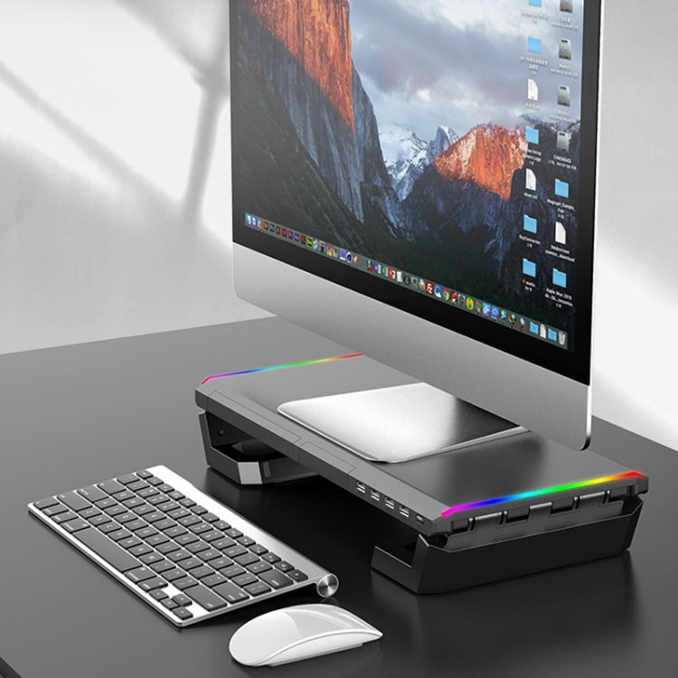 Supporto pieghevole per laptop con illuminazione RGB e 4 USB