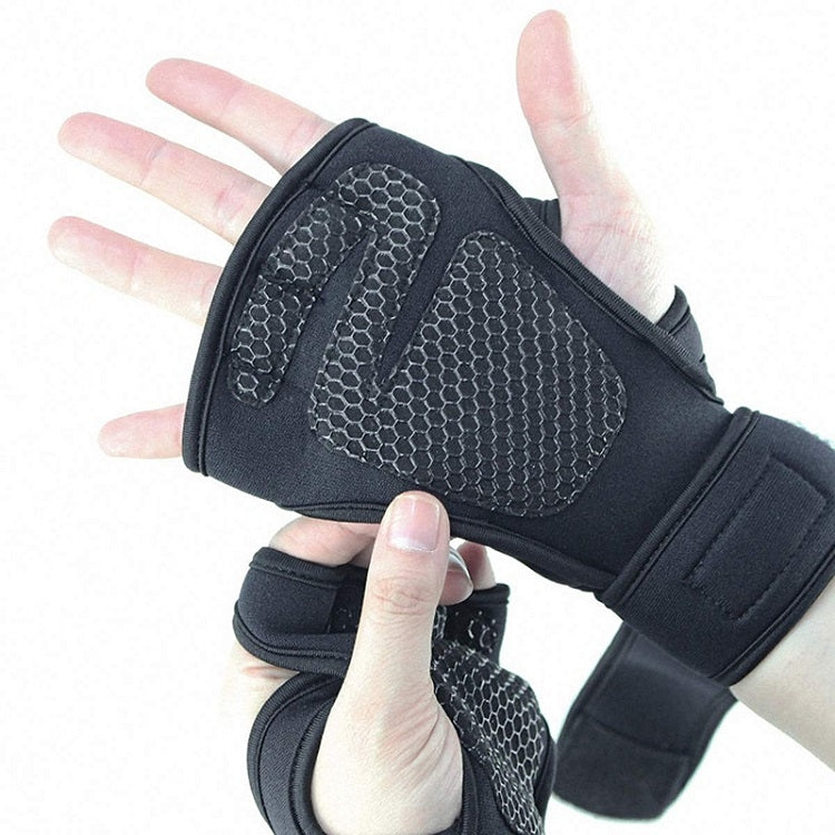 Guanti sportivi a mezze dita in nylon con silicone antiscivolo