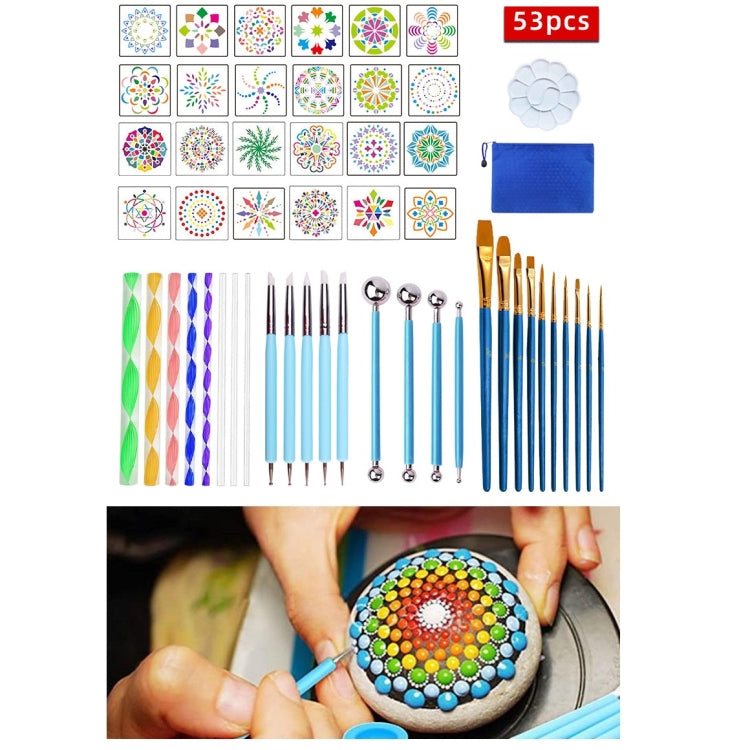 Set disegno mandala 53 pezzi con custodia 24x18 cm