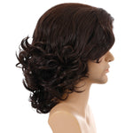 Parrucca uomo capelli ricci corti con frangia obliqua