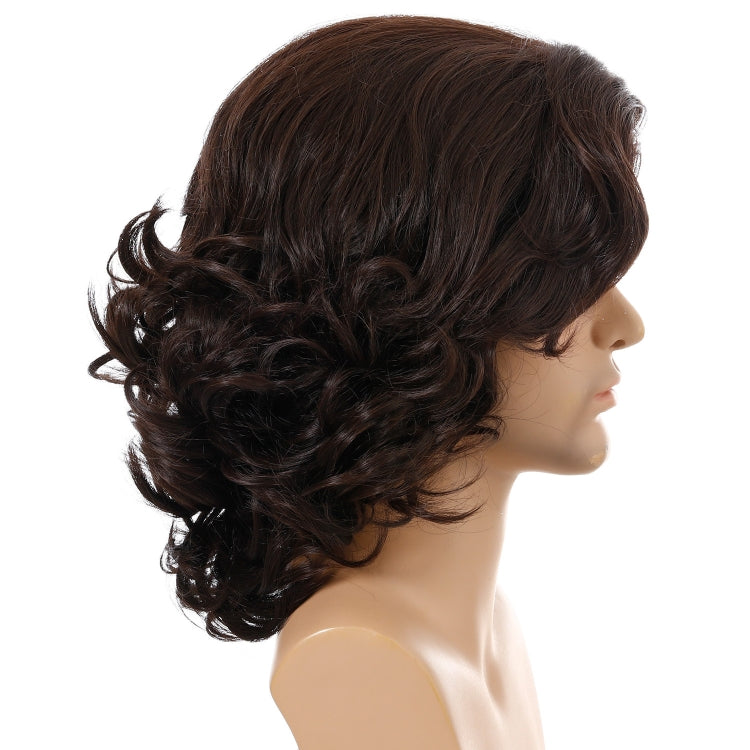 Parrucca uomo capelli ricci corti con frangia obliqua