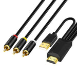 Cavo convertitore HDMI a 3RCA con audio 3,5mm 1-5 metri