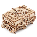 Modello 3D in legno Scatola antica ingranaggi rotanti