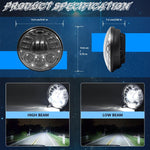 Faro anteriore moto LED Angel Eye Matrix 5,75" alluminio