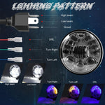 Faro anteriore moto LED Angel Eye Matrix 5,75" alluminio