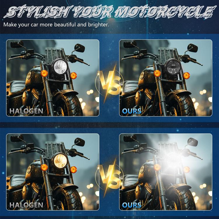 Faro anteriore moto LED Angel Eye Matrix 5,75" alluminio
