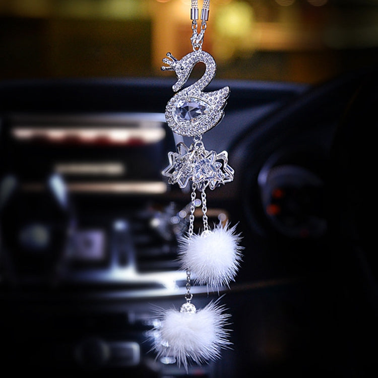 Ciondolo per auto Crystal Swan in cristallo artificiale