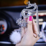 Ciondolo per auto Crystal Swan in cristallo artificiale