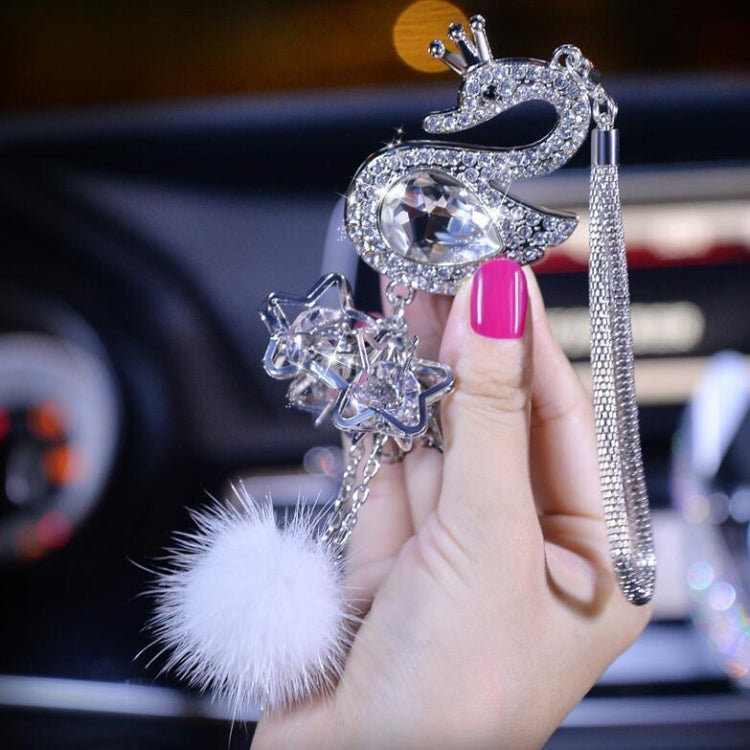 Ciondolo per auto Crystal Swan in cristallo artificiale