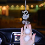 Ciondolo per auto Crystal Swan in cristallo artificiale