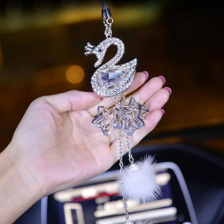 Ciondolo per auto Crystal Swan in cristallo artificiale