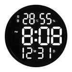 Orologio da parete LED 12 pollici con temperatura e umidità