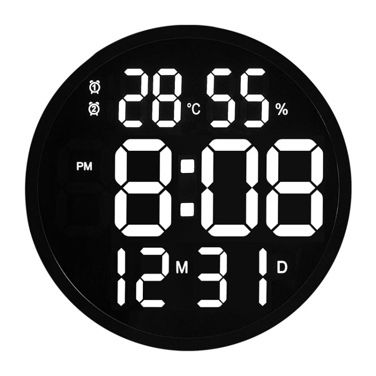 Orologio da parete LED 12 pollici con temperatura e umidità