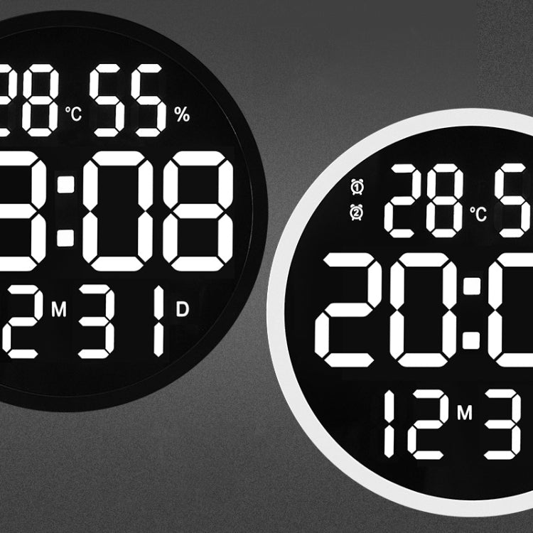 Orologio da parete LED 12 pollici con temperatura e umidità