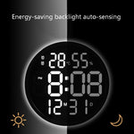 Orologio da parete LED 12 pollici con temperatura e umidità