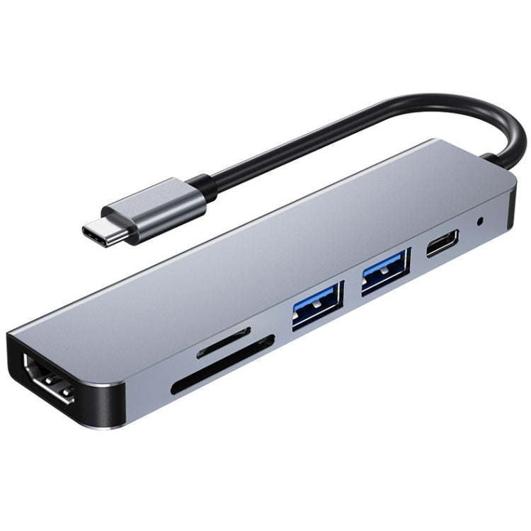 Hub USB-C 6 in 1 con HDMI 4K, slot SD/TF e USB 3.0