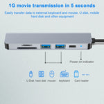 Hub USB-C 6 in 1 con HDMI 4K, slot SD/TF e USB 3.0