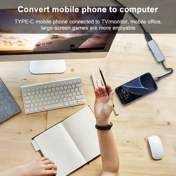 Docking station 3 in 1 USB-C con HDMI 4K e 2 porte USB 3.0