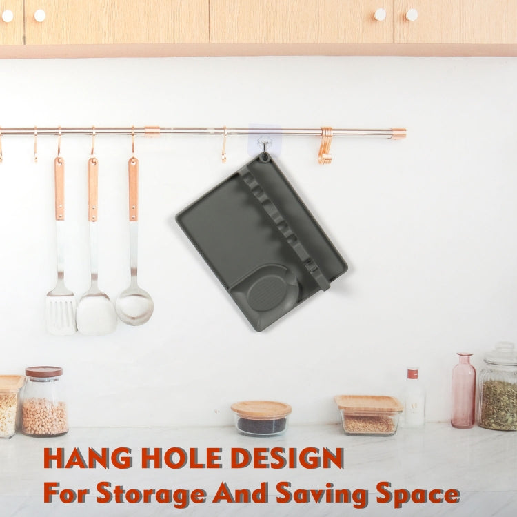 Mensola porta cucchiaio in silicone 2 in 1 grande e media
