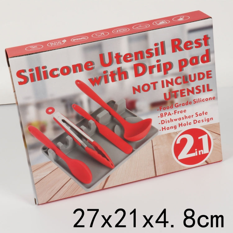 Mensola porta cucchiaio in silicone 2 in 1 grande e media