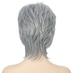 Parrucca femminile capelli corti fibra soffice Silver White