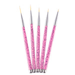 Set 2 pennelli nail art 5 in 1 nylon 7-20mm