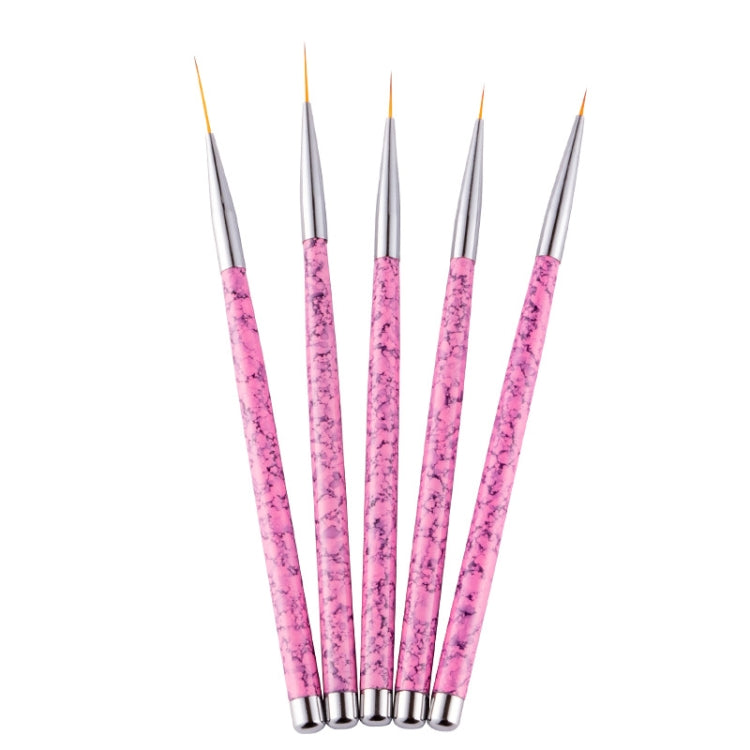 Set 2 pennelli nail art 5 in 1 nylon 7-20mm