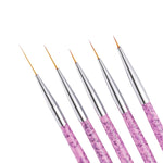 Set 2 pennelli nail art 5 in 1 nylon 7-20mm