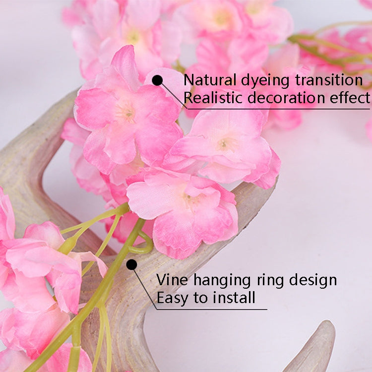 Vite decorativa fiori in plastica rattan Sakura 1,8m