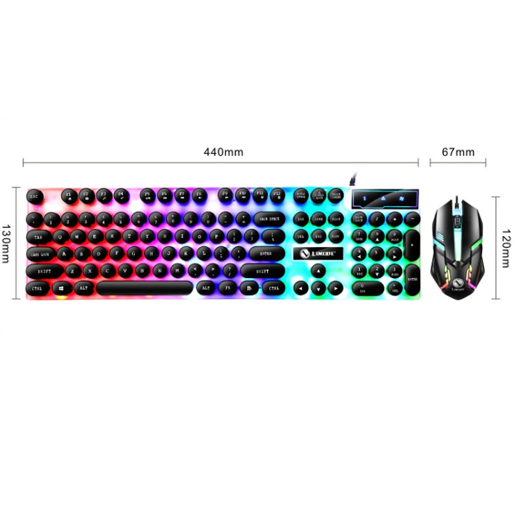 LIMEIDE GTX300 Tastiera e Mouse USB Cablati 104 Tasti