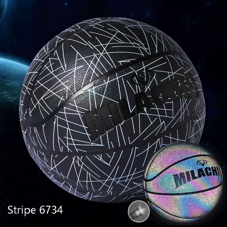 Pallone Basket Numero 7 PU Riflettente Arcobaleno