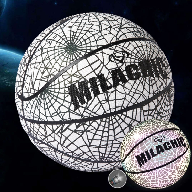 Pallone Basket Numero 7 PU Riflettente Arcobaleno