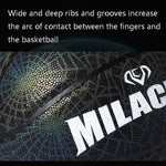 Pallone Basket Numero 7 PU Riflettente Arcobaleno