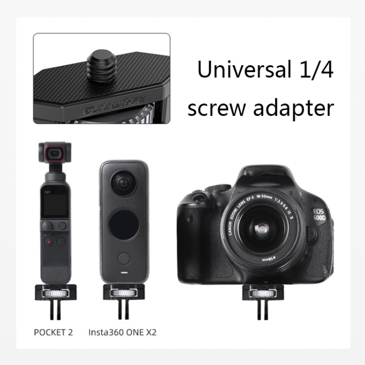 Sunnylife Adattatore regolabile in metallo da 1/4 di pollice per DJI Pocket 2 / FIMI PALM 2 / Insta360 One X-2
