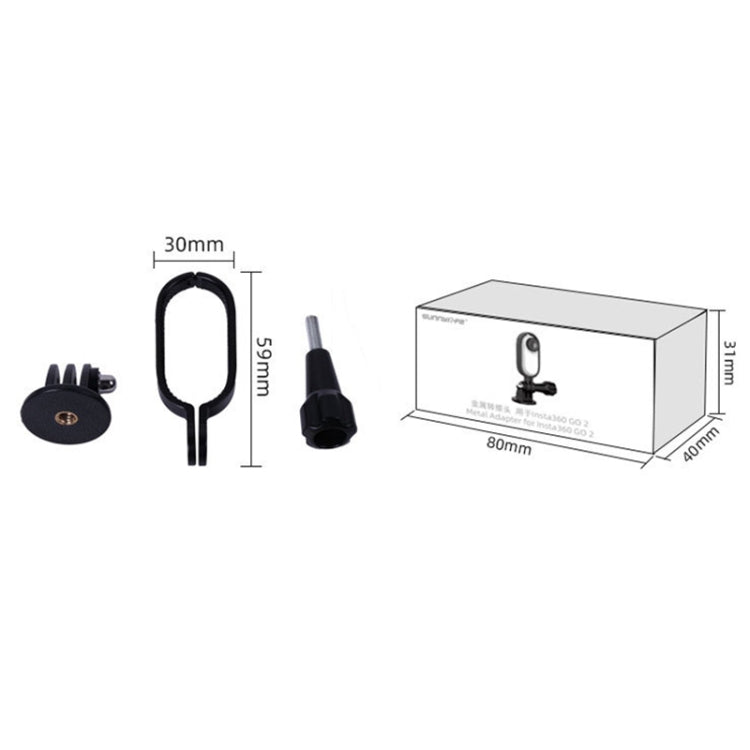 Staffa montaggio stabilizzatore Insta360 GO in lega alluminio