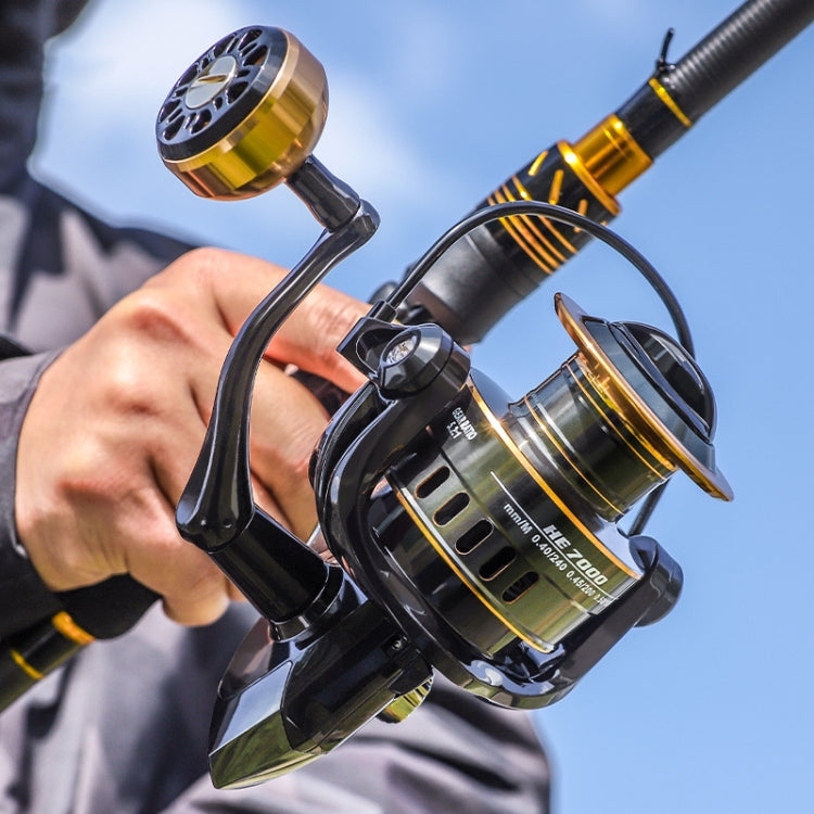 Mulinello da pesca in metallo con bilanciere HE500-HE7000